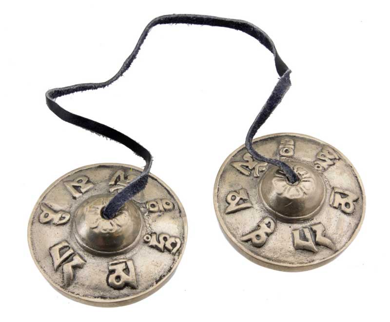 Cymbales Tingsha tibetaines 70mm Tibet Nepal Om Top qualité sonore 25782 F4