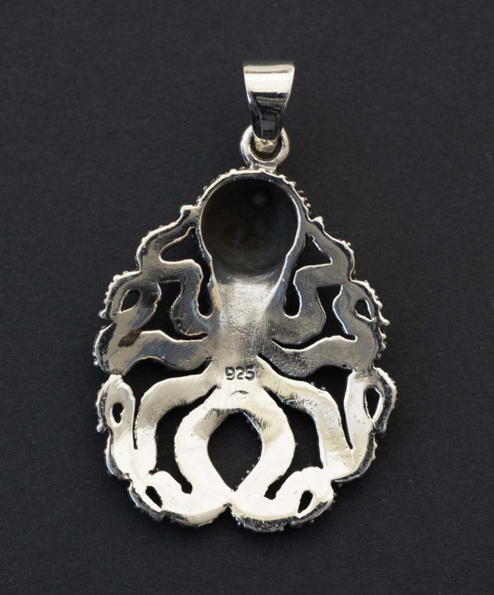 Pendentif Pieuvre Octopus Poulpe Viking Talisman Nordique Argent 925 9g
