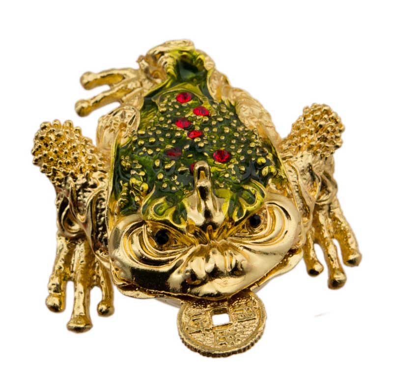 Feng Shui Argent Grenouille Fortune Thé Animaux Antique Décor Floral