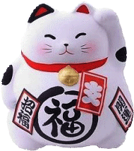 CHAT JAPONAIS MANEKI NEKO AVEC LA PATTE ANIMEE