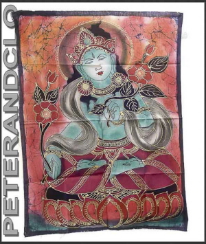 BATIK BOUDDHISTE DE TARA TENTURE 73 X 56 CM PETERANDCLO 7645