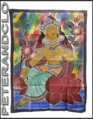 BATIK BOUDDHISTE DE TARA TENTURE 73 X 56 CM PETERANDCLO 7643