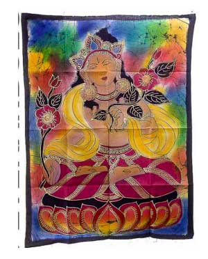 BATIK BOUDDHISTE DE TARA TENTURE 73 X 56 CM PETERANDCLO 7642