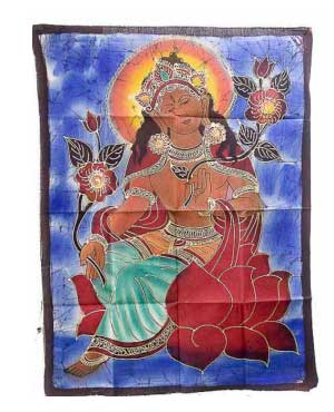 BATIK BOUDDHISTE DE TARA TENTURE 73 X 56 CM PETERANDCLO 7641