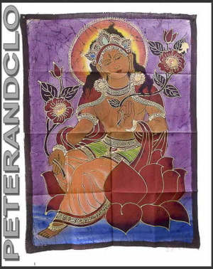 BATIK BOUDDHISTE DE TARA TENTURE 73 X 56 CM PETERANDCLO 7635