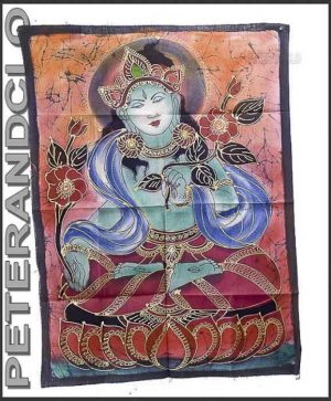 BATIK BOUDDHISTE DE TARA TENTURE 73 X 56 CM PETERANDCLO 7632