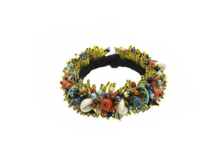BRACELET PERLES EN VERRE ET CAURIS DU NEPAL 5920