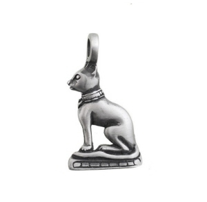 PENDENTIF CHAT EGYPTIEN BASTET ETAIN PORTE BONHEUR PROTECTION 6552 J17