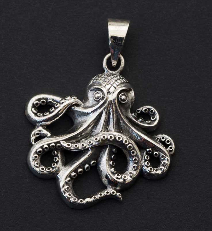 Pendentif Pieuvre Poulpe Octopus Viking Talisman Nordique Argent 925