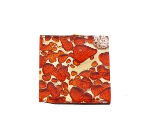 PENDENTIF DONUT EN VERRE DE MURANO ET FEUILLE D OR 5537