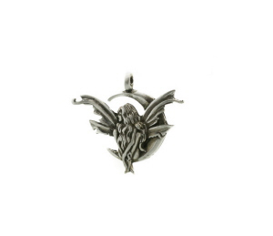 PENDENTIF FEE CLOCHETTE ELFE EN ETAIN PORTE BONHEUR PROTECTION 6966 J7