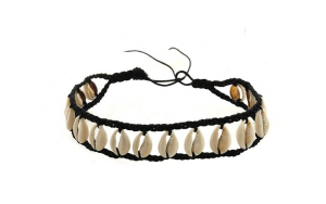COLLIER FIL TRESSE AVEC CAURIS BRESILIEN RASTA B12J