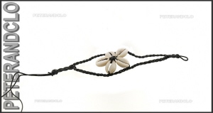 BRACELET FIL TRESSE AVEC CAURIS BRESILIEN FLEUR B12G