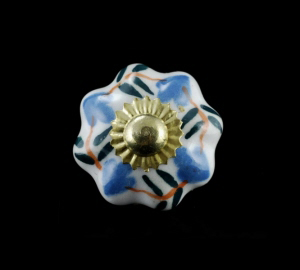 2 BOUTONS POIGNEES de PLACARD EN PORCELAINE INDE 76