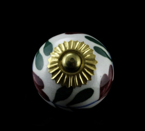 2 BOUTONS POIGNEES de PLACARD EN PORCELAINE INDE 77