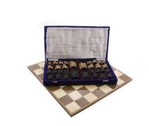 ECHIQUIER JEU D  ECHECS DE COLLECTION RARE 47 X47 CM FAIT MAIN INDE 7359