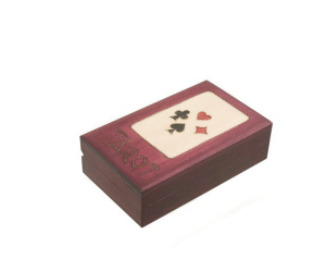 BOITE ETUI POUR JEU DE CARTES TAROT BOIS ARTISANAT POLOGNE 15X9CM 6798