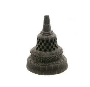STUPA CHORTEN DE BOROBUDUR EN PIERRE DE LAVE TIBET PETERANDCLO B6 8413