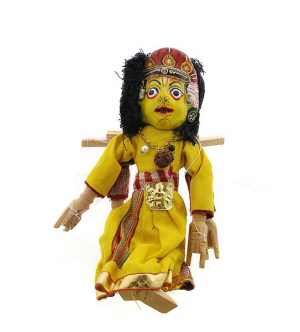 MARIONNETTE NEPALAISE ARTISANALE CHAT ET DEMON 5796