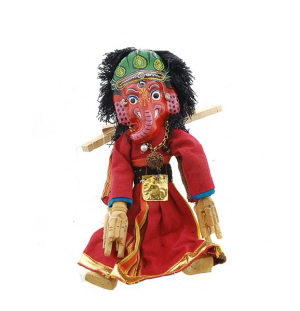 MARIONNETTE NEPALAISE ARTISANALE GANESH ET DEMON 5789