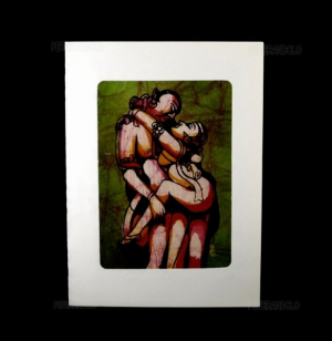 PEINTURE CARTE POSTALE BATIK KAMASUTRA INDE TENTURE