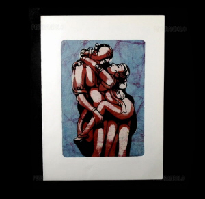 PEINTURE CARTE POSTALE BATIK KAMASUTRA INDE TENTURE