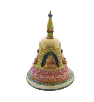 STUPA CHORTEN EN METAL PEINT TIBETAIN GM PETERANDCLO 7502