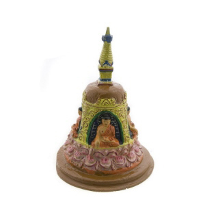 STUPA CHORTEN EN METAL PEINT TIBETAIN GM PETERANDCLO 7504