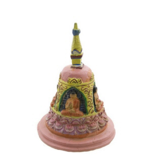 STUPA CHORTEN EN METAL PEINT TIBETAIN GM PETERANDCLO 7506