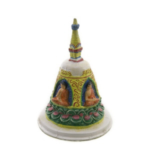 STUPA CHORTEN EN METAL PEINT TIBETAIN GM PETERANDCLO 7507