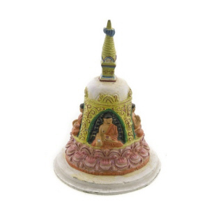 STUPA CHORTEN EN METAL PEINT TIBETAIN GM PETERANDCLO 7509
