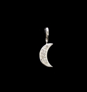 PENDENTIF  CROISSANT DE LUNE  EN ARGENT 925 FRANC MACONNERIE MACON 1378