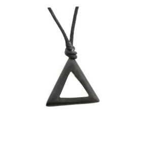 PENDENTIF PYRAMIDE TRIANGLE EN BOIS D EBENE FRANC MACONNERIE 7568 