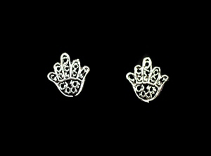 BOUCLES OREILLES MAIN DE FATMA PORTE BONHEUR ARGENT 925 PETERANDCLO K74F