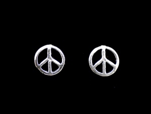 BOUCLES OREILLES PEACE AND LOVE ARGENT 925 PETERANDCLO K74D