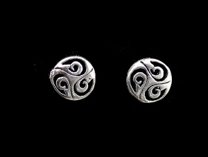 BOUCLES OREILLES NOEUD CELTE TRISKELL ARGENT 925 PETERANDCLO K77B