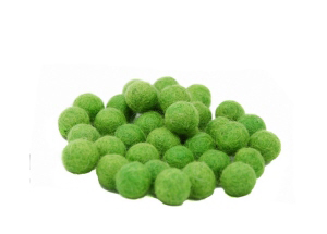 50 PERLES BOULES DE FEUTRINE NATURELLE Ø=1 cm NEPAL V