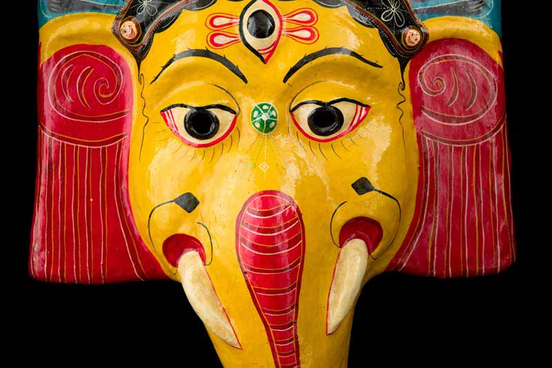 Masque Nepalais tibetain Indra Jatra Festival de Kathmandu Nepal 