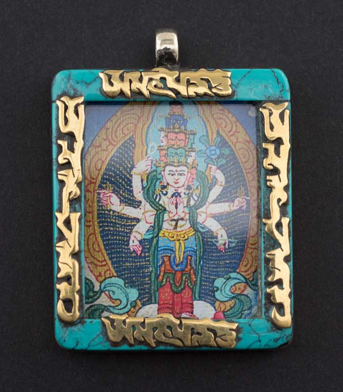 Pendentif Astrologique Bouddhiste Tibétain & Kirtimukha – Plaque En Bois Noir Décorée Artisanat Du Népal - Dolma369 - Montres & Bijoux