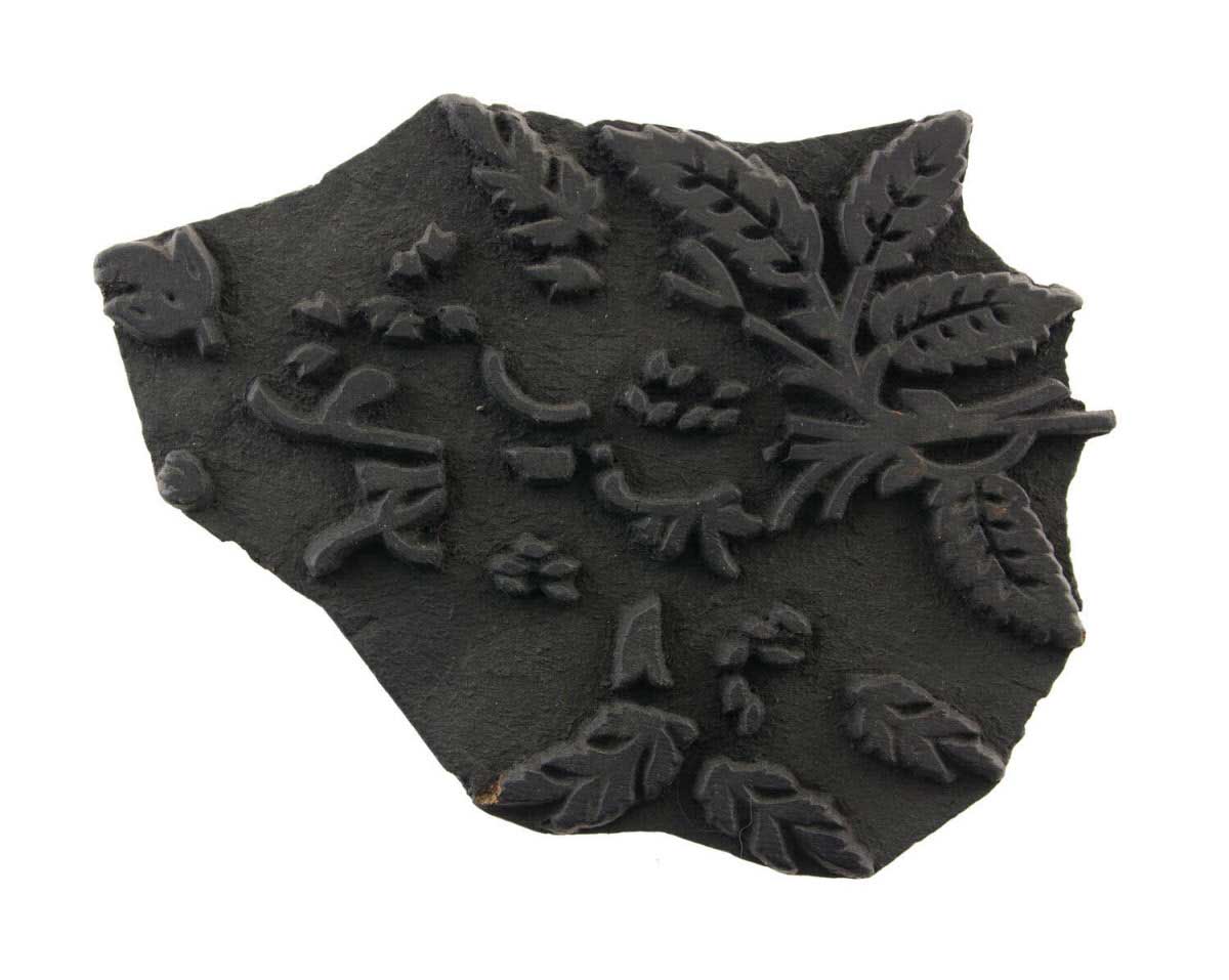 Bunta Tampon En Bois Pour Impression Textile Batik 13cm Vintage Inde 459