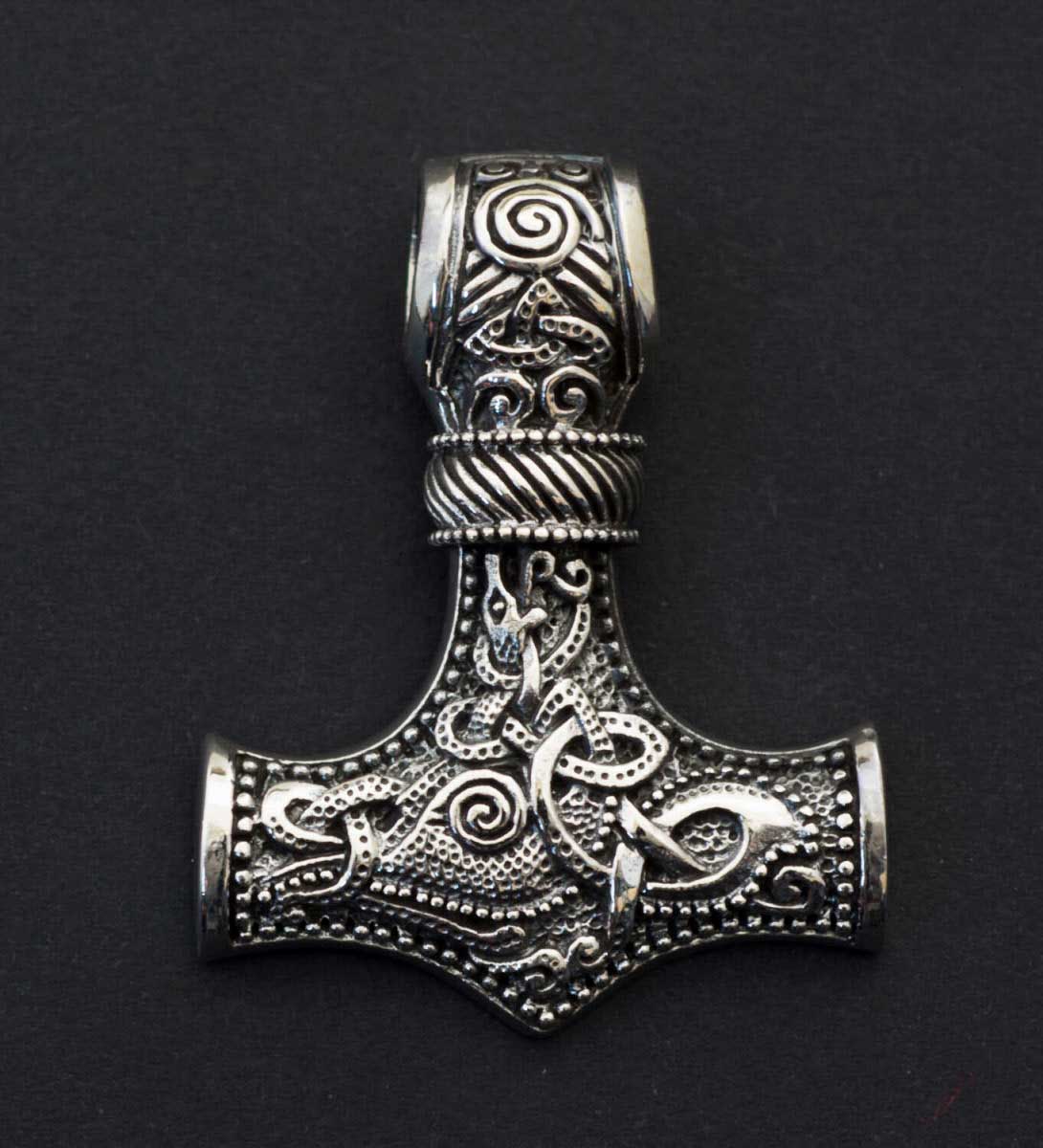 Grand Pendentif Marteau de Thor Mjöllnir Viking Talisman Argent 925