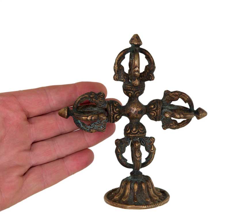Collier Ras-du-cou Pendentif Double Dorje – Artisanat Tibet/Népal – Corne De Yak