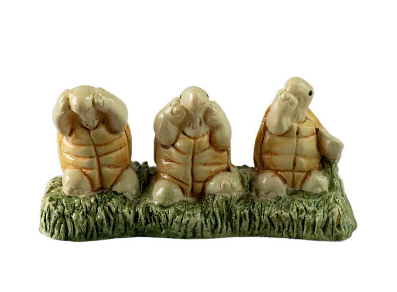 Figurine tortue en résine noire - Symbole asiatique de longévité et de