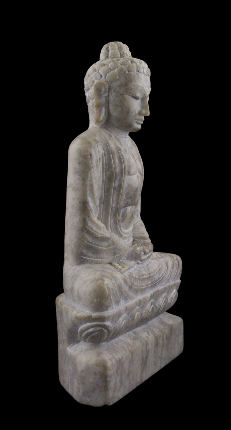 Statuette Bouddha Gautama – Pierre Ollaire, Artisanat Fait Main (Inde)