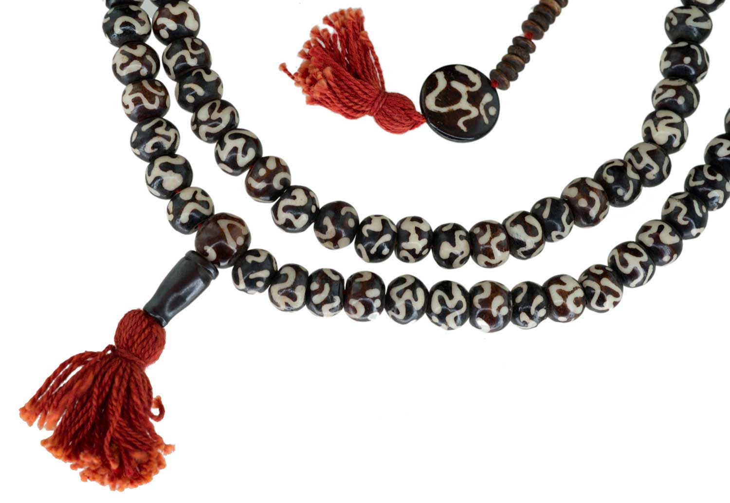 Chapelet Mala Tibétain 108 Perles – En Os De Bovin Du Népal, Pour Méditation Et Spiritualité