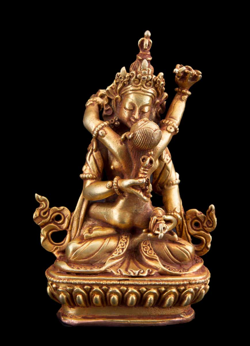 Bouddha vajrasattva Shakti Statue tibétaine cuivre Top Quality 93mm
