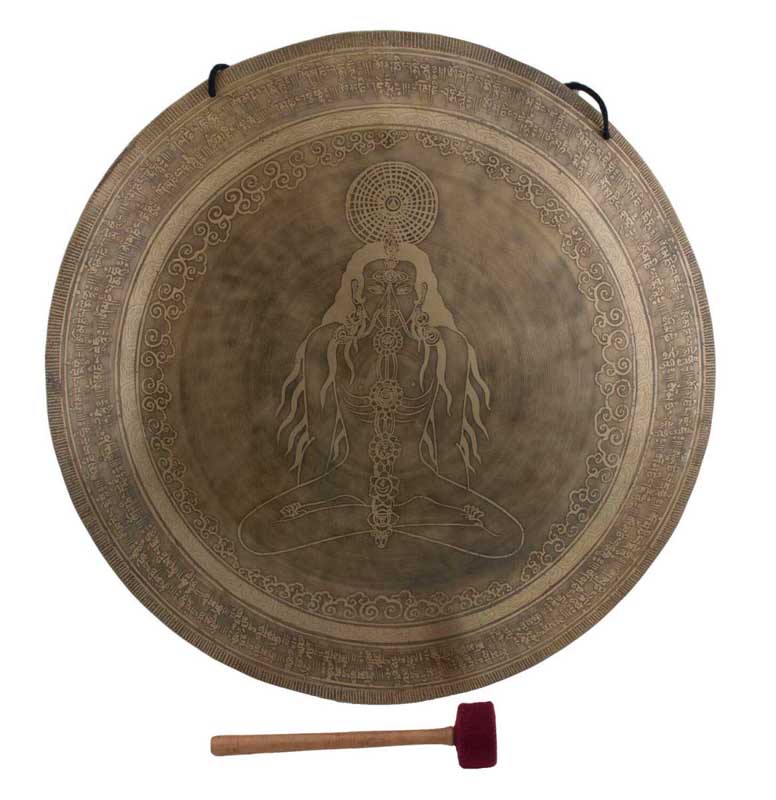 Gong tibétain Yogi Chakra 7 métaux martelé Ø 62 cm 4kg400 Tibet Nepal 26765