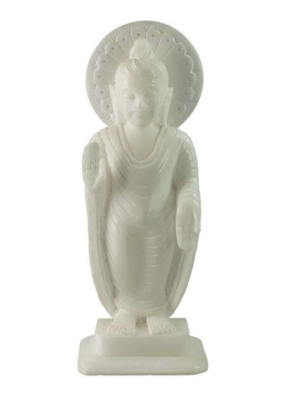 Tableau Toile Bouddha Marbre Blanc – Art Mural Déco Zen – Non Encadré