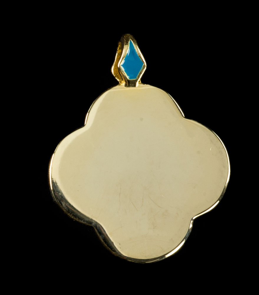 Pendentif Religieux Orthodoxe Vierge De Kazan - Plaqué Or Rose, Rouge