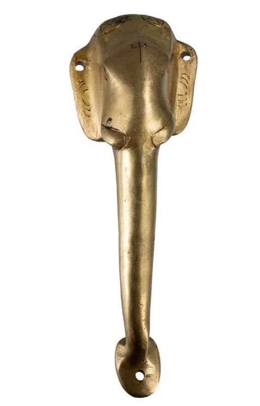 Heurtoir de porte d'entrée, tête de tigre en bronze, poignée